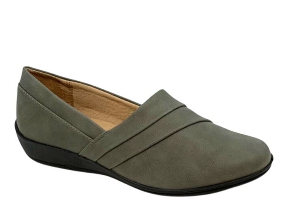 LIFE STRIDE Women's NEW Ion Faux Leather WIDE WIDTH Wedge Flats / Size 9.5 Wide